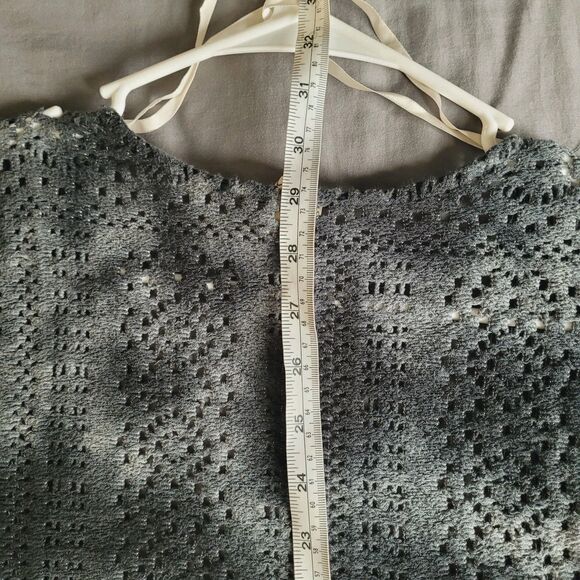 Xcvi Wearables Cotton Fringe Open Front Knit Cardigan Size Large Grunge Tie Dye - Picture 5 of 6